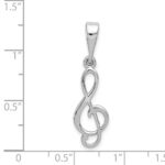 14K White Gold Treble Clef Pendant - Image 3