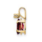 14k Diamond and 6x4 Oval January/Garnet Birthstone Pendant - Image 2