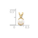 14k Diamond and 4.5mm June/Freshwater Cultured Pearl Birthstone Pendant - Image 3