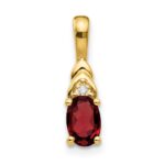 14k 6x4 Oval January/Garnet and Diamond Pendant