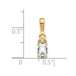 14k 6x4 Oval April/White Topaz and Diamond Pendant - Image 3