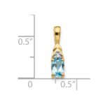 14k 6x4 Oval December/Blue Topaz and Diamond Pendant - Image 3