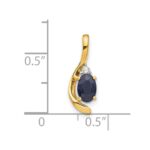 14k 6x4 Oval September/Sapphire and Diamond Pendant - Image 3