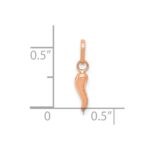 14k Rose Gold 3-D Italian Horn Charm - Image 4