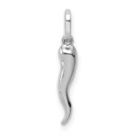 14k White Gold 3-D Italian Horn Charm - Image 3