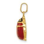 14k Red and Black Enameled Ladybug Charm - Image 2