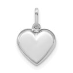 14K White Gold Polished 3-D Puffed Heart Pendant - Image 4