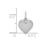 14K White Gold Polished 3-D Puffed Heart Pendant - Image 3