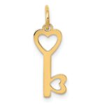 14K Polished Hearts Key Charm