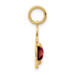 14K Boy Charm 6x4 Oval Genuine Garnet-January - Image 2