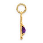 14K Girl Charm 6x4 Oval Genuine Amethyst-February - Image 2