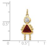 14k January Girl Synthetic Birthstone Charm - Image 3