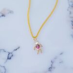 14k February Boy Synthetic Birthstone Charm - Image 4