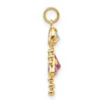 14k June Girl Synthetic Birthstone Charm - Image 2