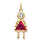 14k July Girl Synthetic Birthstone Charm