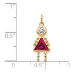 14k July Girl Synthetic Birthstone Charm - Image 3