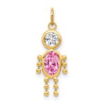 14k October Boy Synthetic Birthstone Charm