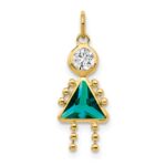 14k December Girl Synthetic Birthstone Charm