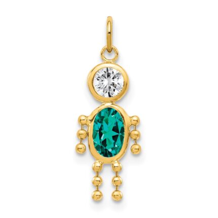 14k December Boy Synthetic Birthstone Charm