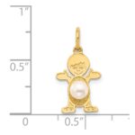 14K Boy Charm 4mm Freshwater Cultured Pearl-June - Image 3