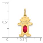 14K Girl Charm 6x4 Oval Genuine Ruby-July - Image 3