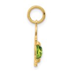 14K Boy Charm 6x4 Oval Genuine Peridot-August - Image 2