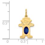 14K Girl Charm 6x4 Oval Genuine Sapphire-September - Image 3