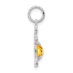 14K White Gold Girl Charm 6x4 Oval Genuine Citrine-November - Image 2