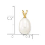 14K 8-9mm White Rice Freshwater Cultured Pearl Pendant - Image 3