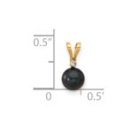 14k 5-6mm Black Round Akoya Saltwater Cultured Pearl and .01 Carat Diamond Pendant - Image 4