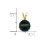 14k 8-9mm Black Round Akoya Saltwater Cultured Pearl Pendant - Image 2
