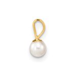 14k 3-4mm White Round Freshwater Cultured Pearl Pendant - Image 2