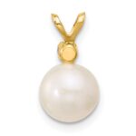 14k 7-7.5mm White Round Freshwater Cultured Pearl and .07TZ Tanzanite Pendant - Image 3