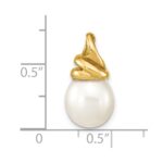 14K 9-10mm White Rice Freshwater Cultured Pearl Slide Fits up to 3mm Fancy Omega Only - Image 3