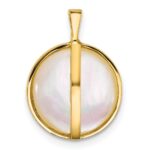 14k 12-13mm White Round Saltwater Cultured Mabe Pearl Pendant - Image 3
