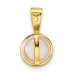 14k Polished 7-8mm Button White Freshwater Cultured Pearl Pendant - Image 3