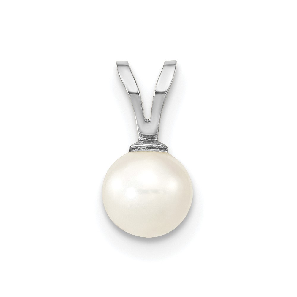 XFW395.jpg 14k White Gold 5-6mm White Round Freshwater Cultured Pearl Pendant - Image 1