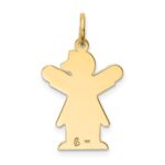 14k The Kids Small Girl with Ruffles Engravable Love Charm - Image 4