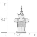 14k White Gold The Kids Small Boy with Hat Engravable Hugs Charm - Image 3