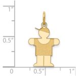 14k The Kids Small Boy with Hat Engravable Hugs Charm - Image 3