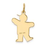 14k The Kids Small Boy with Hat Engravable Kiss Charm - Image 4