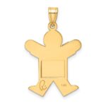 14k The Kids Solid Satin Medium Boy Engravable Joy Charm - Image 4