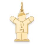 14k The Kids Small It's a Boy Engravable Love Charm