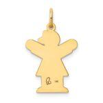 14k The Kids Small It's a Girl Engravable Love Charm - Image 4