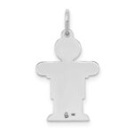 14k White Gold The Kids Small Boy with Haircut Engravable Hugs Charm - Image 4