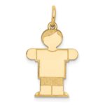 14k The Kids Small Boy with Haircut Engravable Hugs Charm