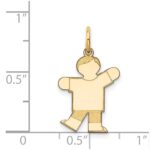 14k The Kids Small Boy with Haircut Engravable Kiss Charm - Image 3