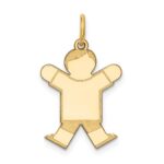 14k The Kids Small Boy with Haircut Engravable Joy Charm