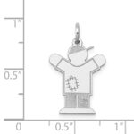 14k White Gold The Kids Small Patches Boy Engravable Love Charm - Image 3