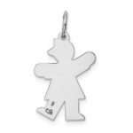 14k White Gold The Kids Small Heart Dress Girl Engravable Kiss Charm - Image 4